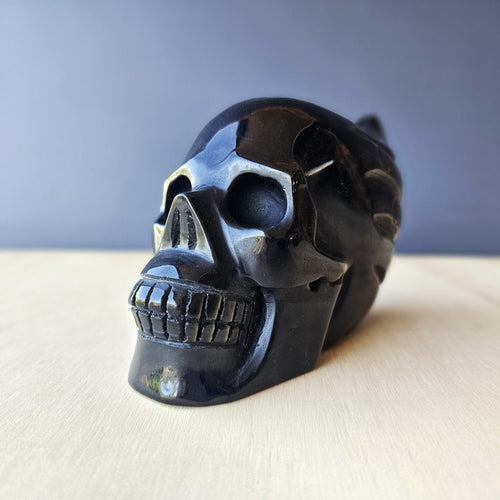 Gold Sheen Obsidian Traveller Skull | Guardian Of The Shadows