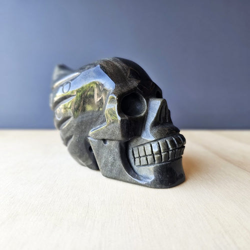 Gold Sheen Obsidian Traveller Skull | Guardian Of The Shadows