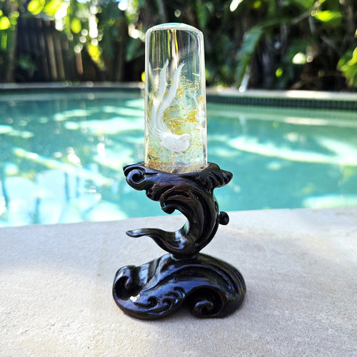 Golden Healer Quartz Reverse Etched Phoenix | Custom Stand 204gms