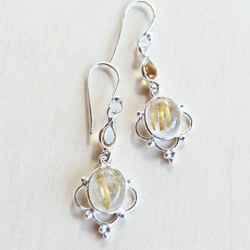 Golden Rutilated Earrings | Activate Internal Light