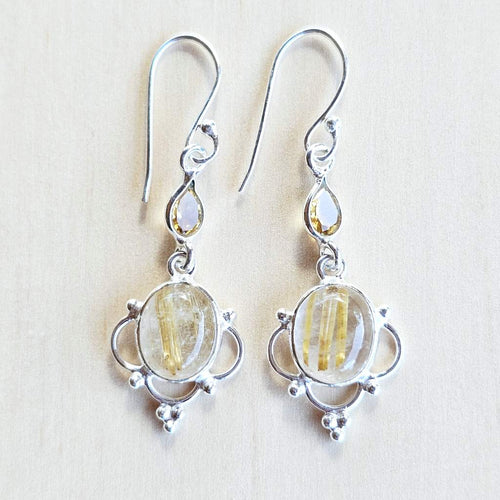 Golden Rutilated Earrings | Activate Internal Light