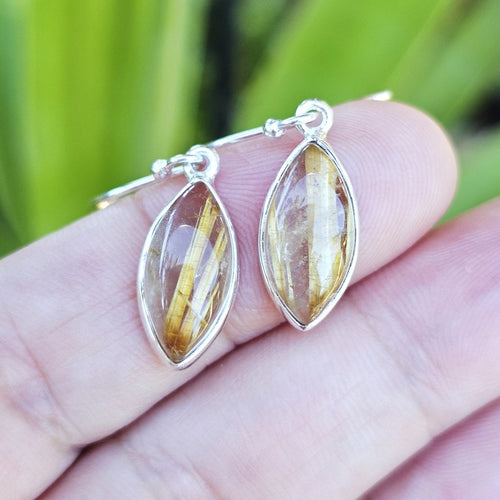 Golden Rutilated Earrings | Golden Path Of Light