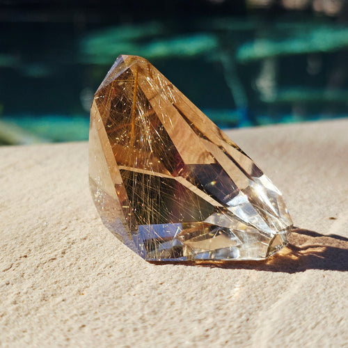 Golden Rutilated Faceted Quartz| 80gms