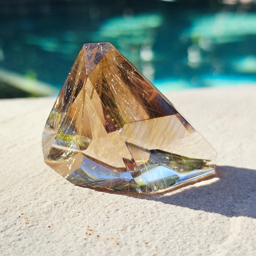 Golden Rutilated Faceted Quartz| 80gms