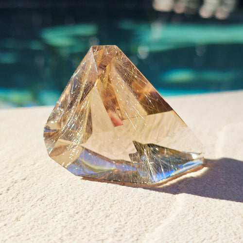 Golden Rutilated Faceted Quartz| 80gms