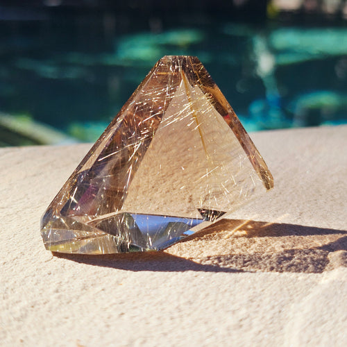 Golden Rutilated Faceted Quartz| 80gms
