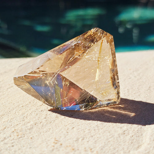 Golden Rutilated Faceted Quartz| 80gms