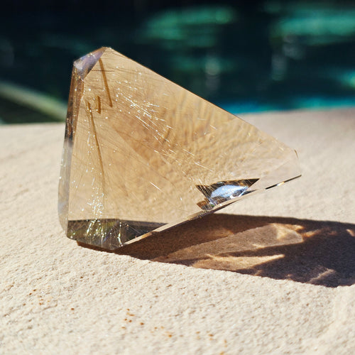 Golden Rutilated Faceted Quartz| 80gms