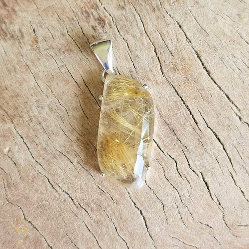 Golden Rutilated Faceted Quartz Pendant | Universal Guidance