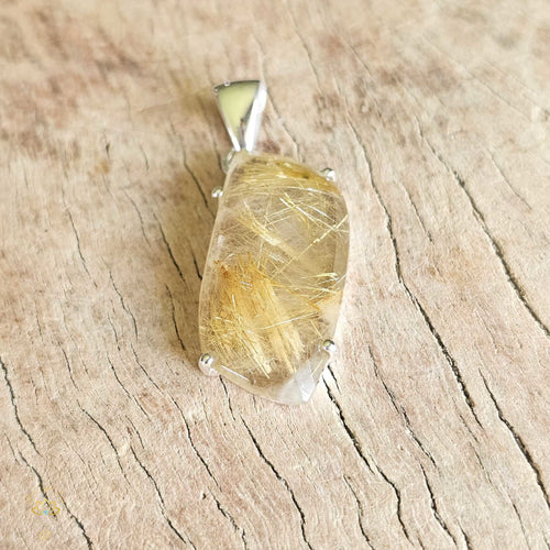 Golden Rutilated Faceted Quartz Pendant | Universal Guidance