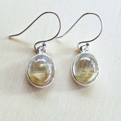 Golden Rutilated Quartz Earrings | Activate Internal Light