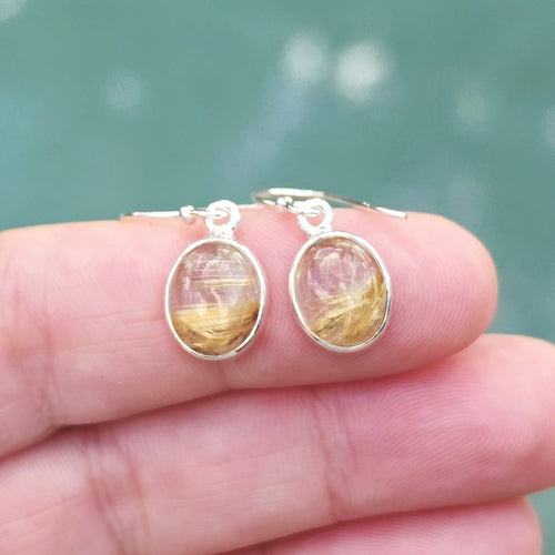 Golden Rutilated Quartz Earrings | Activate Internal Light