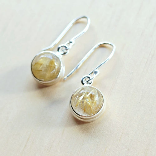 Golden Rutilated Quartz Earrings | Golden Path Of Light