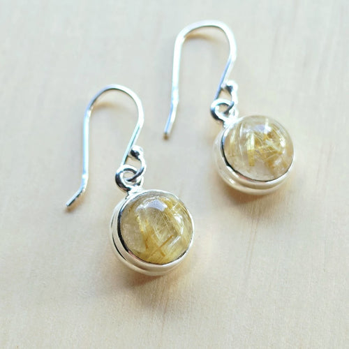Golden Rutilated Quartz Earrings | Golden Path Of Light