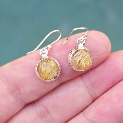 Golden Rutilated Quartz Earrings | Golden Path Of Light