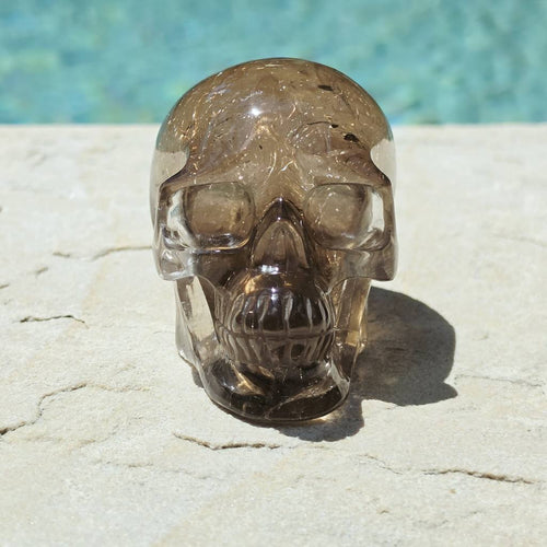Golden Rutilated Quartz Skull | Master Carved