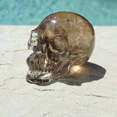 Golden Rutilated Quartz Skull | Master Carved