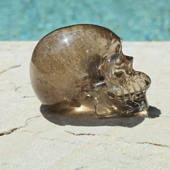Golden Rutilated Quartz Skull | Master Carved