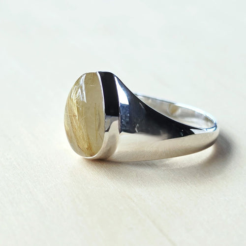 Golden Rutile Quartz Ring | Solar Pathway