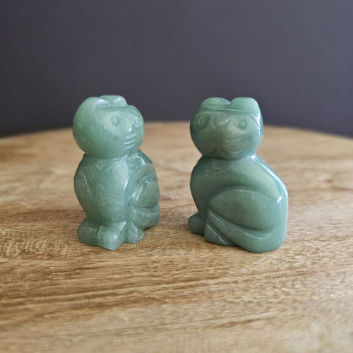 Green Aventurine Cat Carving