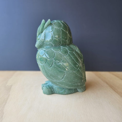 Green Aventurine Owl | The Prosperity Watcher