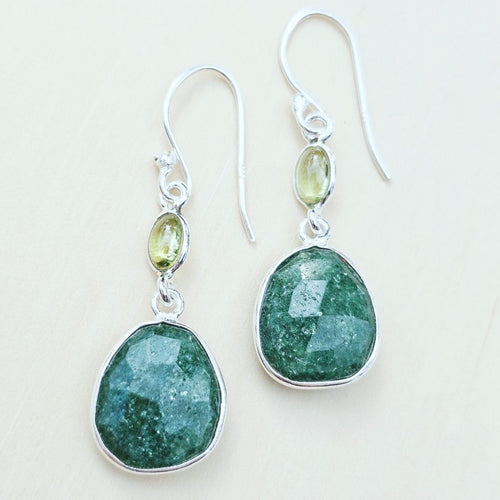 Green Aventurine & Peridot Earrings | Green Goddess