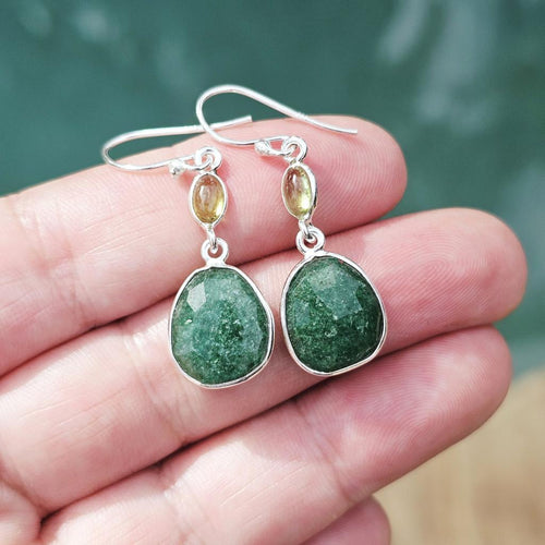 Green Aventurine & Peridot Earrings | Green Goddess