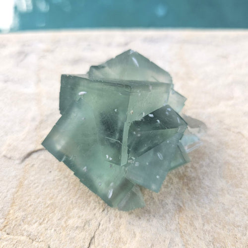 Green Cubed Fluorite Collector Specimen | Zhejiang China 191gms