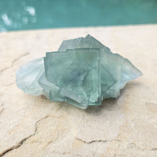 Green Cubed Fluorite Collector Specimen | Zhejiang China 255gms