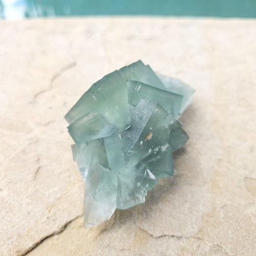 Green Cubed Fluorite Collector Specimen | Zhejiang China 255gms