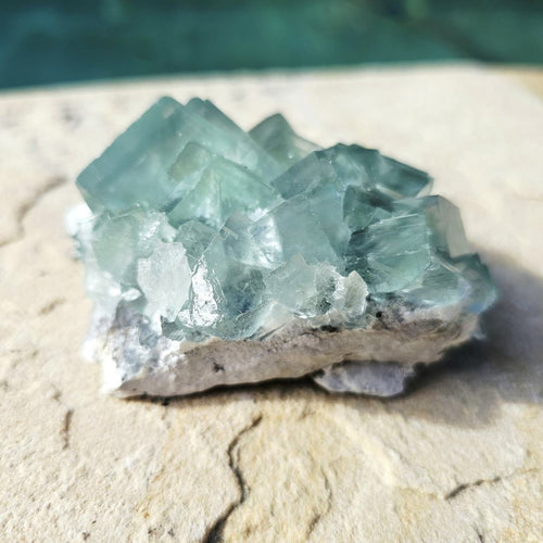 Green Cubed Fluorite Collector Specimen | Zhejiang China 330gms