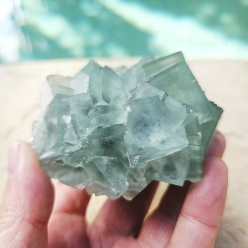 Green Cubed Fluorite Collector Specimen | Zhejiang China 330gms
