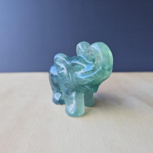 Green Fluorite Elephant Carving | 344gm