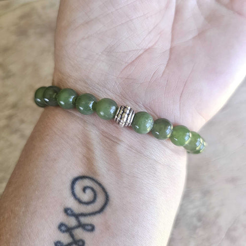 Green Jade Bracelet | 8mm Beads