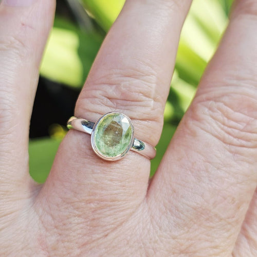 Green Kyanite Faceted Ring | Ring Of Passion