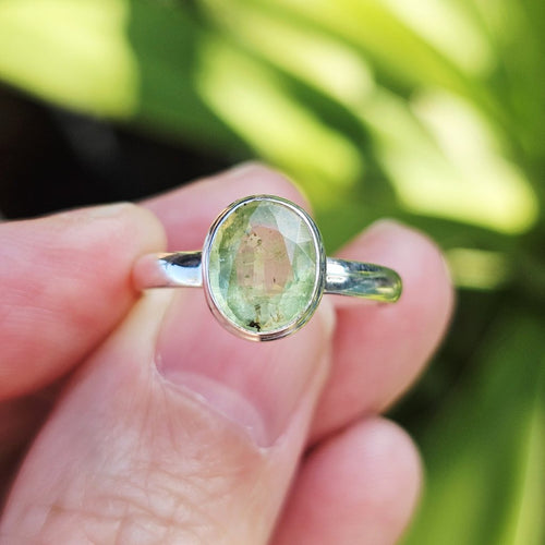 Green Kyanite Faceted Ring | Ring Of Passion