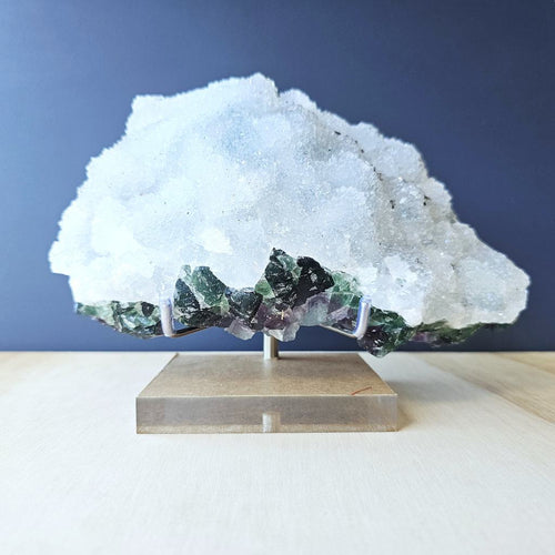 Green Purple Fluorite With Quartz Overgrowth | Specimen 1.76kg