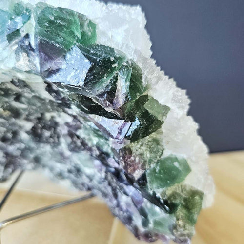 Green Purple Fluorite With Quartz Overgrowth | Specimen 1.76kg