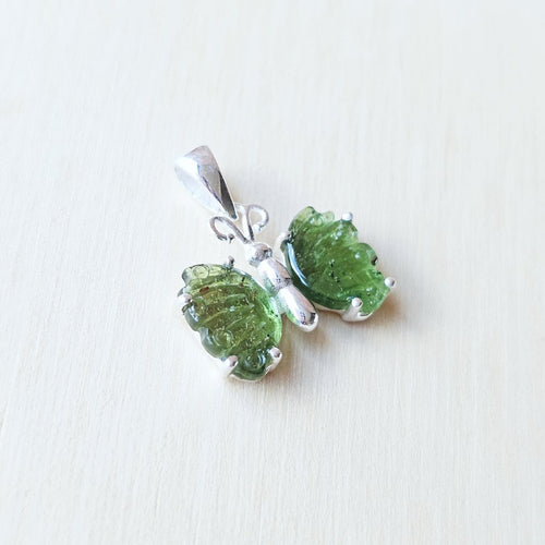 Green Tourmaline Butterfly Pendant | Heartline Flight