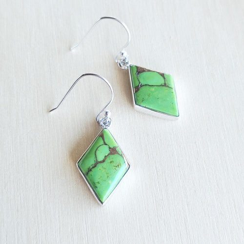 Green Turquoise & Copper Earrings | Crowns Of Delight