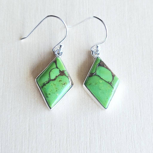 Green Turquoise & Copper Earrings | Crowns Of Delight