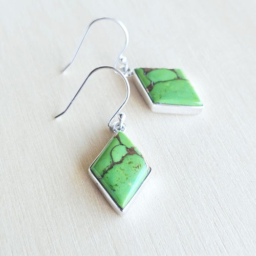 Green Turquoise & Copper Earrings | Crowns Of Delight