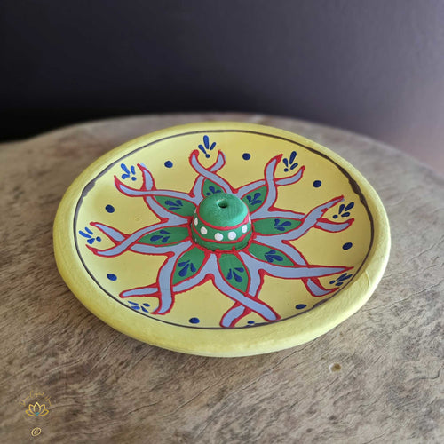 Hand-Painted Ceramic Incense Burner: Sunshine Bliss