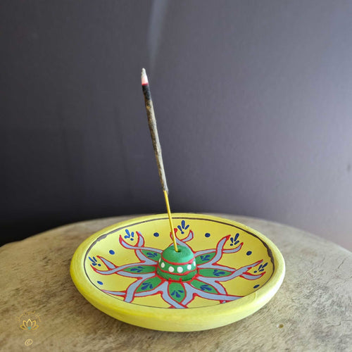 Hand-Painted Ceramic Incense Burner: Sunshine Bliss