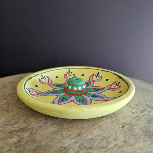 Hand-Painted Ceramic Incense Burner: Sunshine Bliss