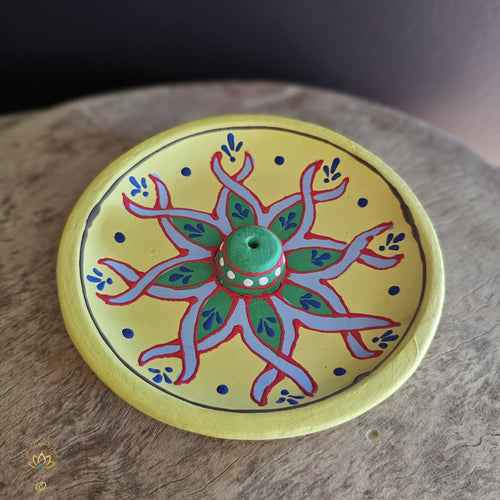 Hand-Painted Ceramic Incense Burner: Sunshine Bliss