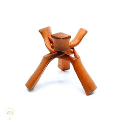 Hand Carved Timber Sphere Stands For Crystals & Minerals | Large