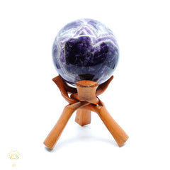 Hand Carved Timber Sphere Stands For Crystals & Minerals | Large