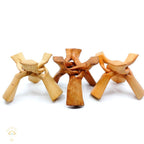 Hand Carved Timber Sphere Stands For Crystals & Minerals | Medium