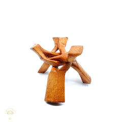 Hand Carved Timber Sphere Stands For Crystals & Minerals | Medium